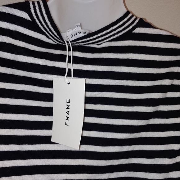 Frame Denim striped blouse cashmere blend nwt - Picture 3 of 7